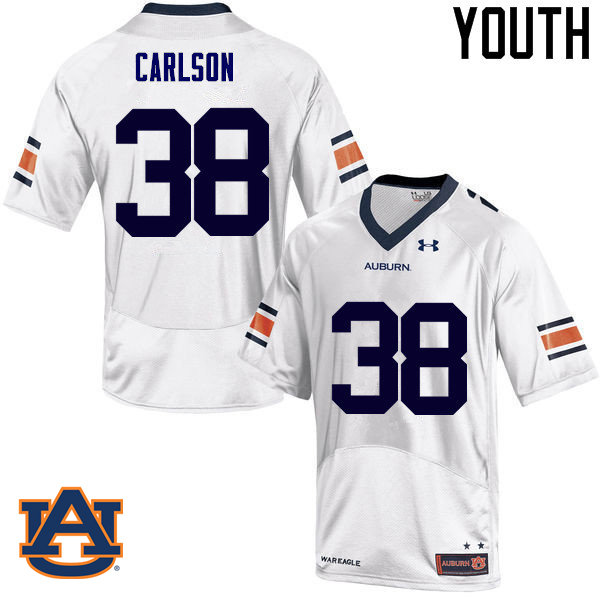 Youth Auburn Tigers #38 Daniel Carlson College Football Jerseys Sale-White